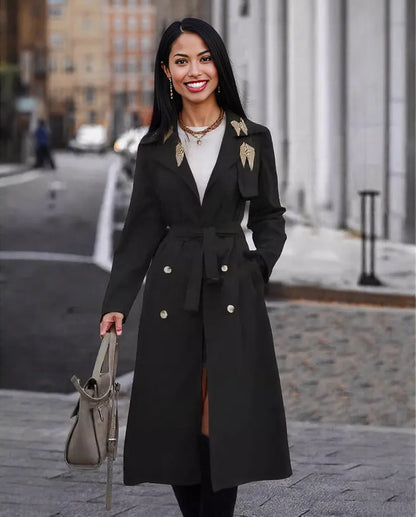 New Black Plaid Fall Winter Coat Fashion Casual For Women