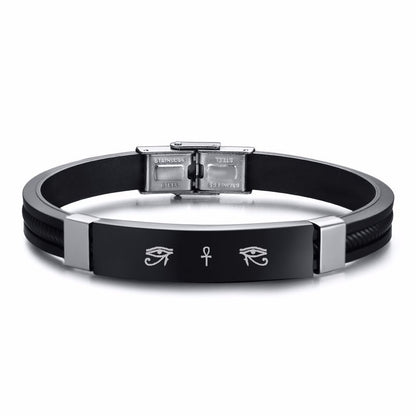 Stainless steel curved brand bracelet