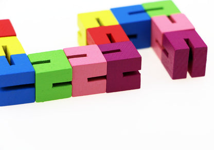 Mini Small Cube String Wooden Building Block Educational Toy