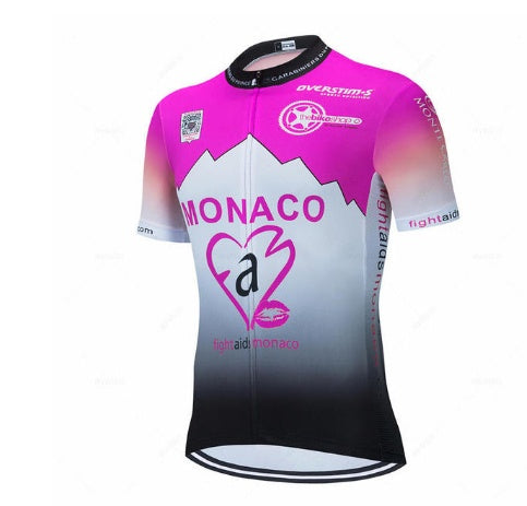 Purple Sportwear for men Short-sleeved Suspender Cycling Suit Suit Mountain Biking suit