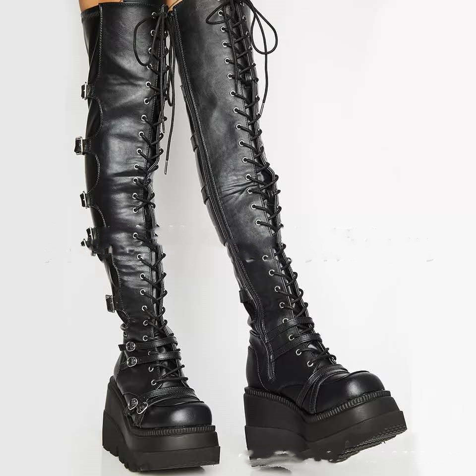 Platform Shoes Boots Women Winter Shoes Genuine Leather - FLIPSTYLEZLLC