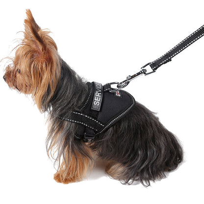 Reflective seat belt slogan dog chest back cover traction rope