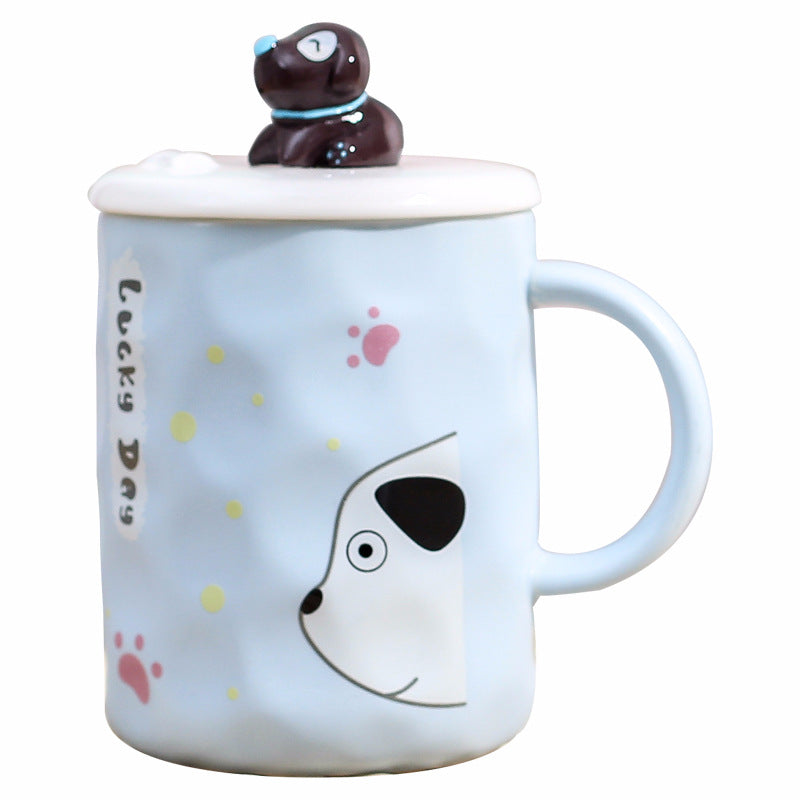 Three-dimensional relief puppy doll creative cup