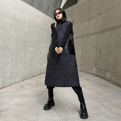 Sleeveless plus size long dress with temperament