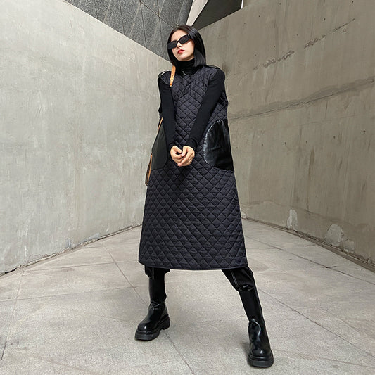 Sleeveless plus size long dress with temperament