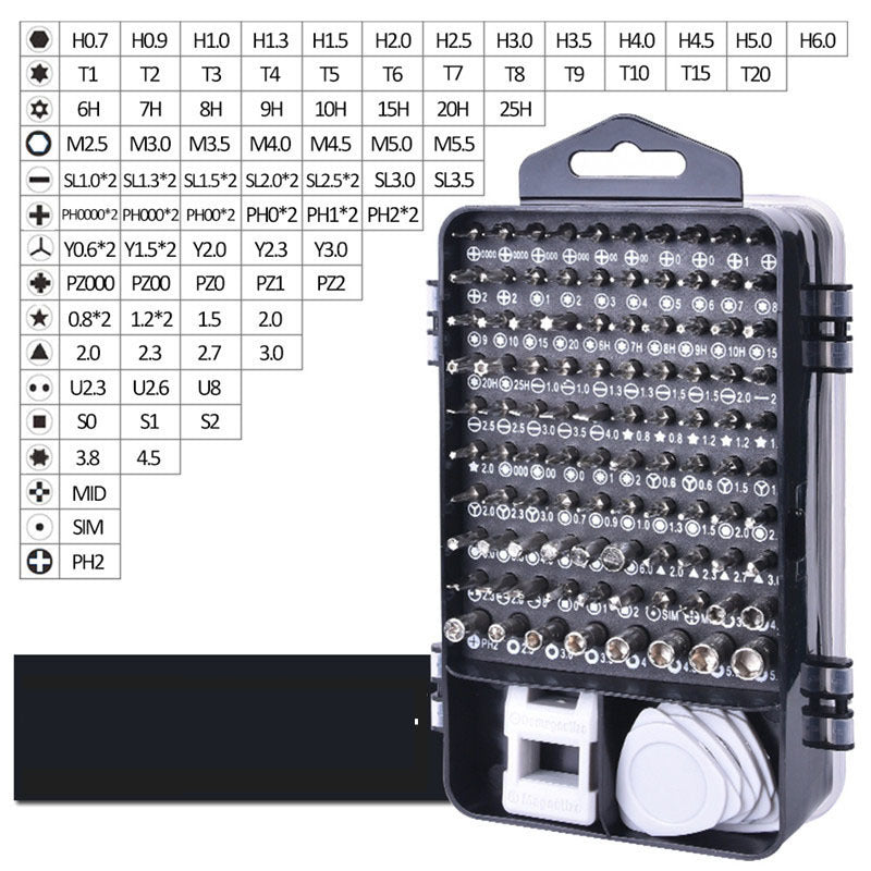 Compatible with Apple, Hot Sale 122 in 1Professional Multi Screwdriver Set for iPhone Android Laptop Computer DIY Repair Tool Kit