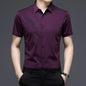 Woodpecker Silk Short Sleeve Shirt Men''s Middle Age