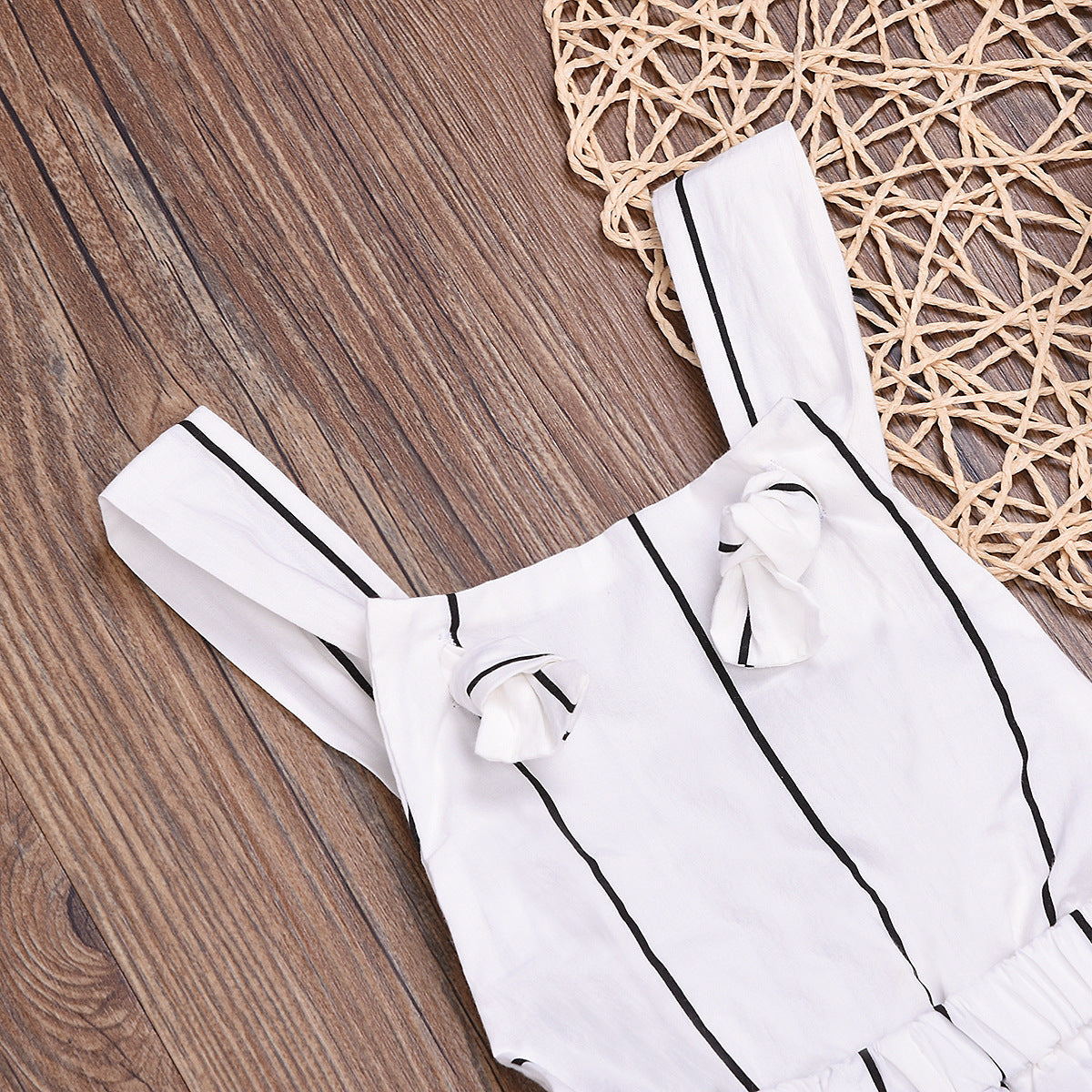 Children's Striped Bib Double-strap One-piece  Pants