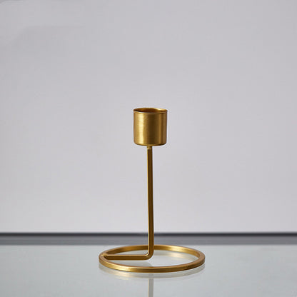 Iron Art Perforated Candlestick Table Decoration Candlelight Dinner Props