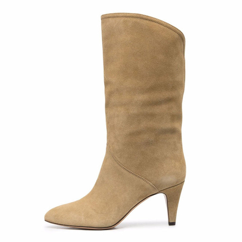 Western Boots With Pointed Toe And Tapered Heel