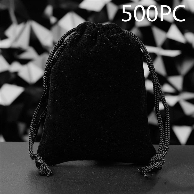 Flannel Drawstring Jewelry Solid Drawstring Pocket