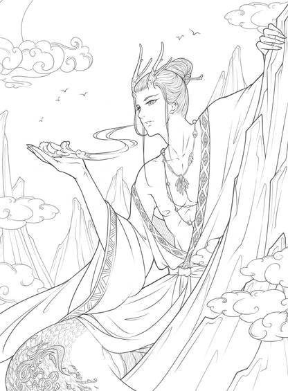 Line Drawing Stress Relief Coloring Book