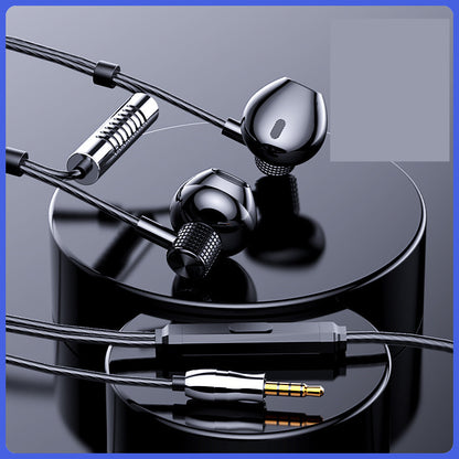 Dual Microphone Sound Card Wired Headset In-ear
