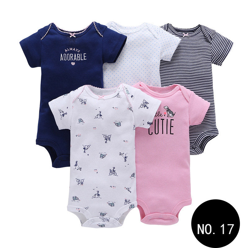 Baby Short Climb 5-piece Romper Boys and Girls Cotton One-piece Rompers