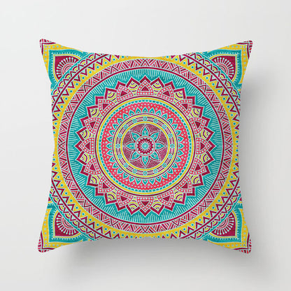 Ethnic style mandala pattern religious ceremony belief polyester pillowcase