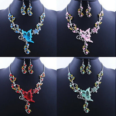 Dielian Flower Necklace Jewelry Set - FLIPSTYLEZLLC