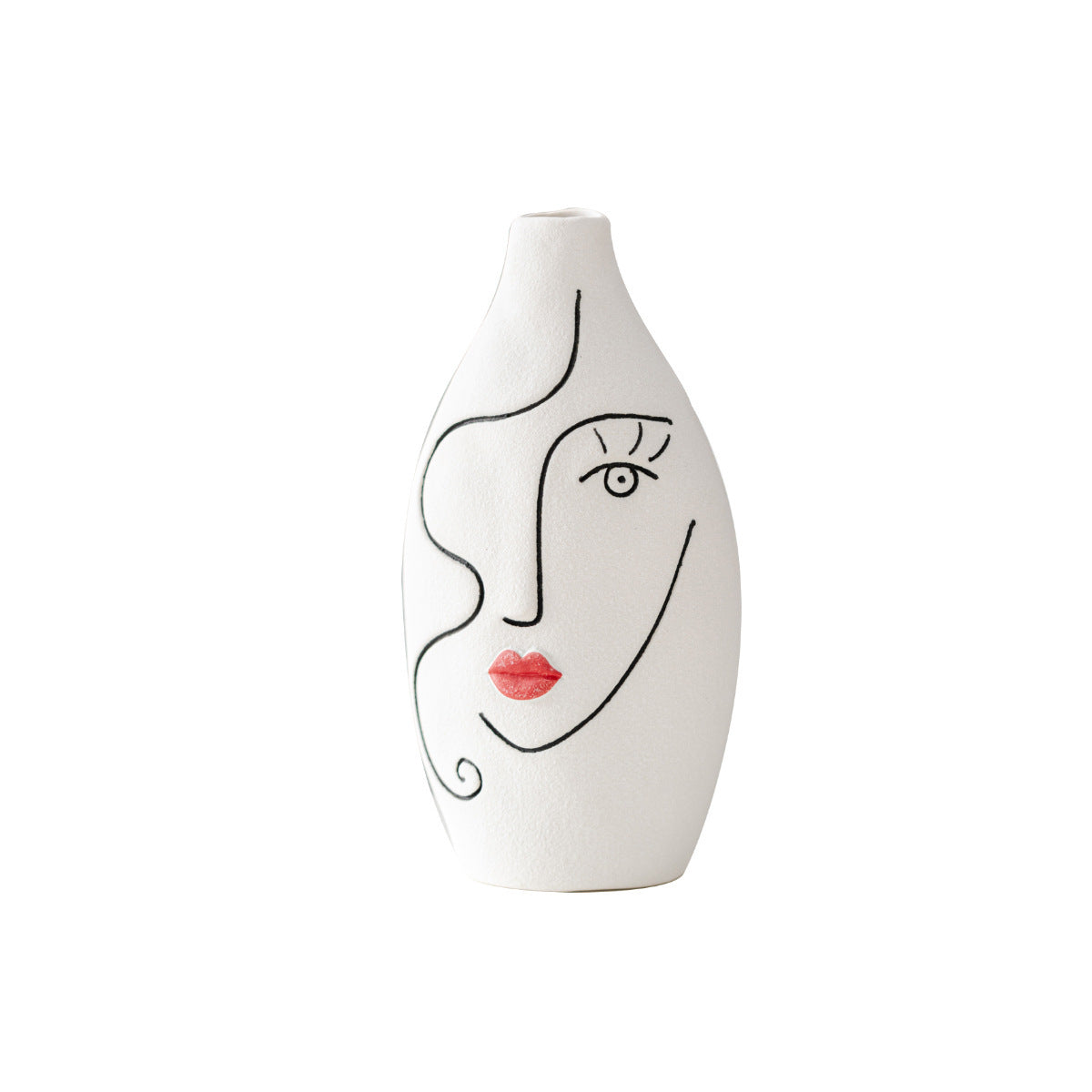 Hand-painted Face Plain Burning Ceramic Vase Soft Decoration