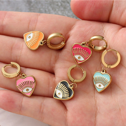 Fashion Personalized Dripping New Female With Hearts Eye Earrings