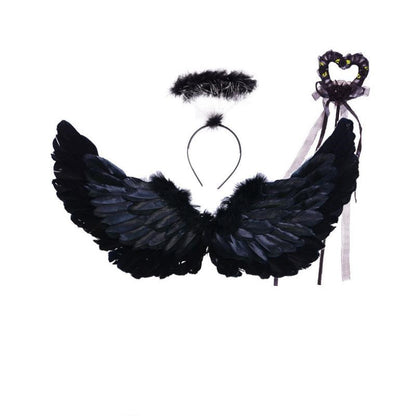 Wings Props Flower Girl Dress Up Halloween Christmas Show Feather Wings