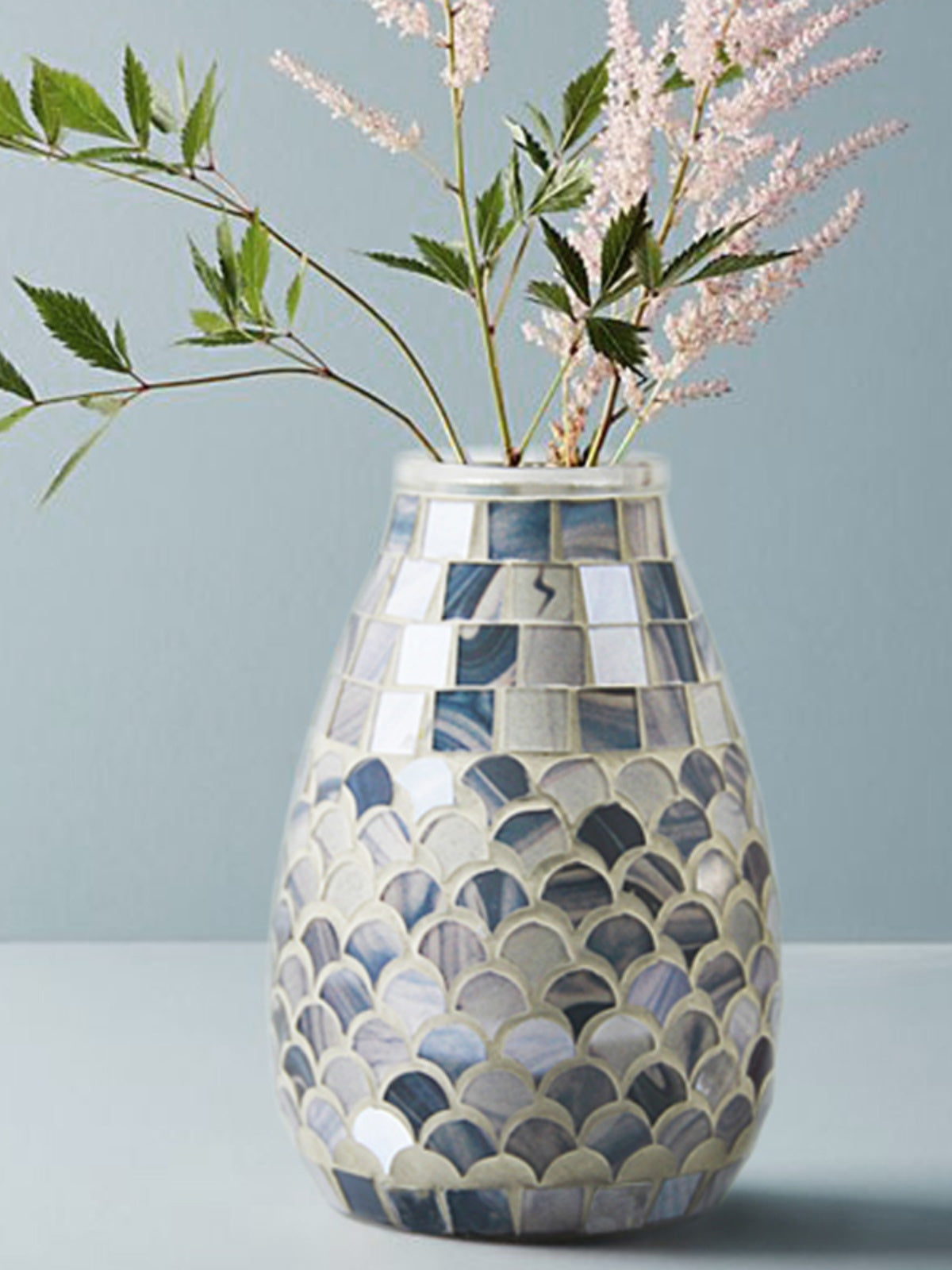Nordic Light Mosaic Glass Vase Home Office