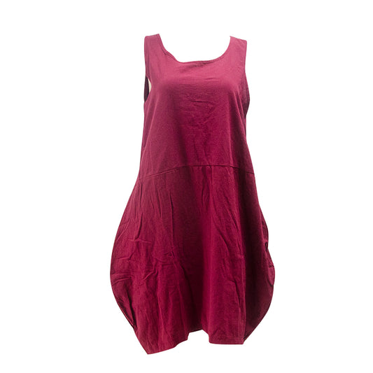 Plus Size Casual Solid Color Sleeveless Pocket Dress