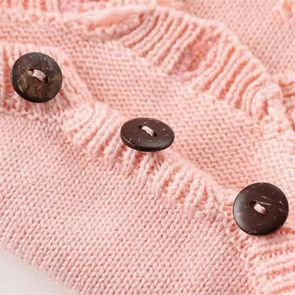 Girls' Leaf Cotton Knit Woolen Jumpsuit Wrapper