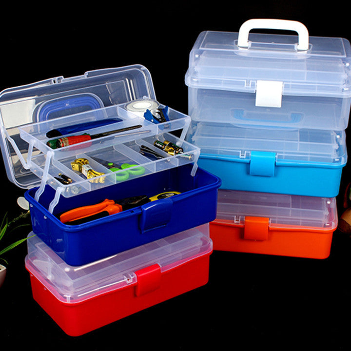 Large 2-layer art tool box plastic medicine box