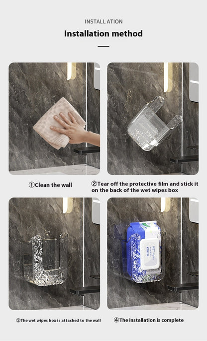 Punch-free Light Luxury Wall-mounted Wipes Storage Box