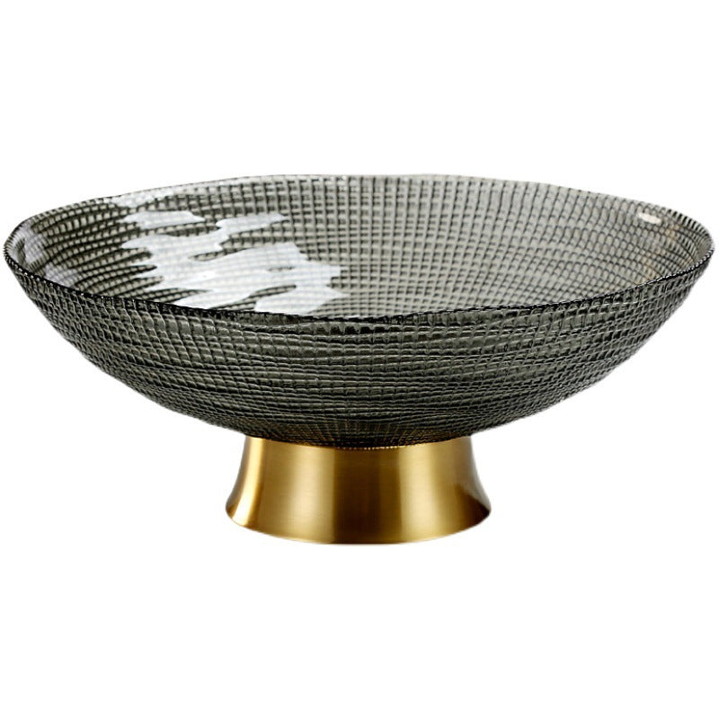 Gold-painted Glass Fruit Plate Tea Table