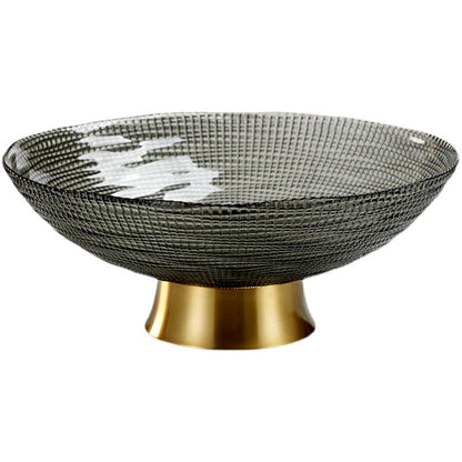 Gold-painted Glass Fruit Plate Tea Table