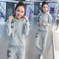 Korean Plus Size Plus Cashmere Casual Sportswear Suit