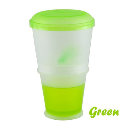 On-The-Go Dual Cereal Cup with Foldable Spoon