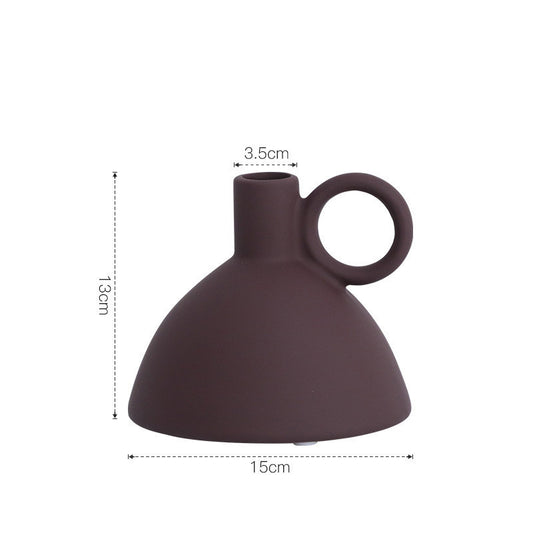 Nordic Creative Simple Ceramic Vase Decoration Living Room Dry Flower Arrangement Table Decoration Flower Color Flower