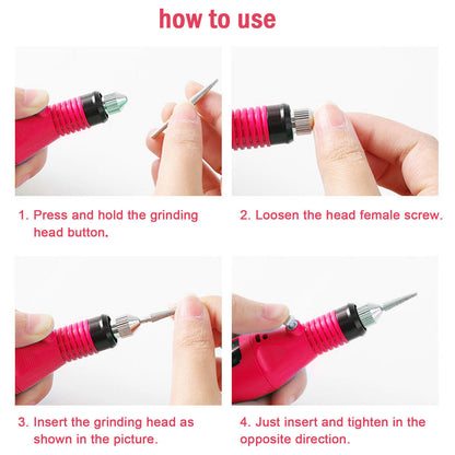 Electric Nail Grinder Polishing Drill Set