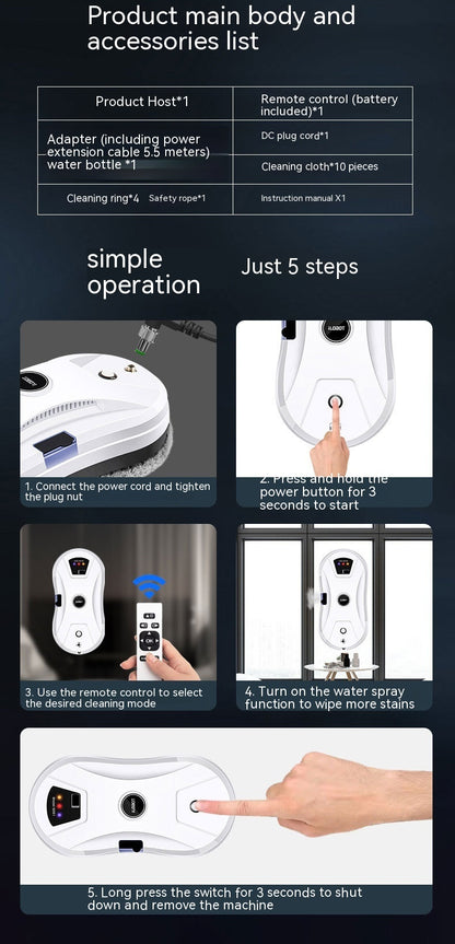 Intelligent Water Spray Window Cleaning Robot Automatic Electric Remote Control Intelligent Water Spray Window Cleaning Robot