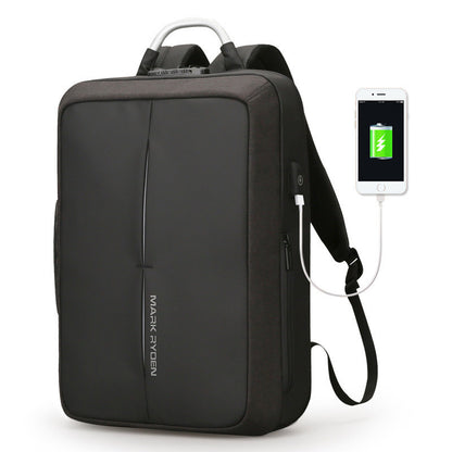 BLACK Men's backpack rechargeable usb computer bag