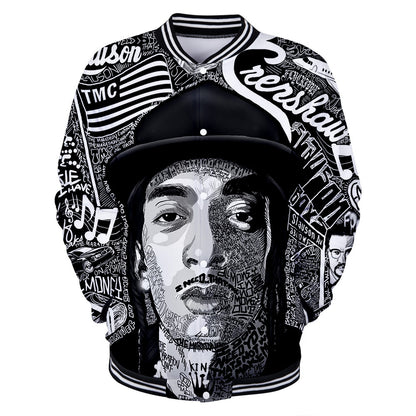 Trendy nipsey hussle casual 3D baseball uniform