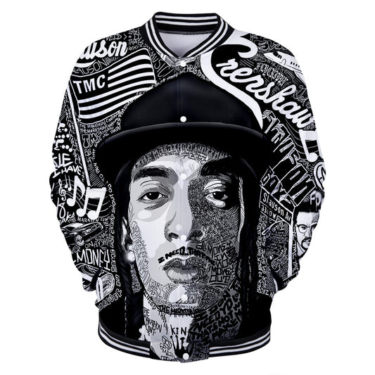 Trendy nipsey hussle casual 3D baseball uniform
