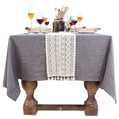 Pastoral Woven Table Runner Lace Retro Hollow Placemat