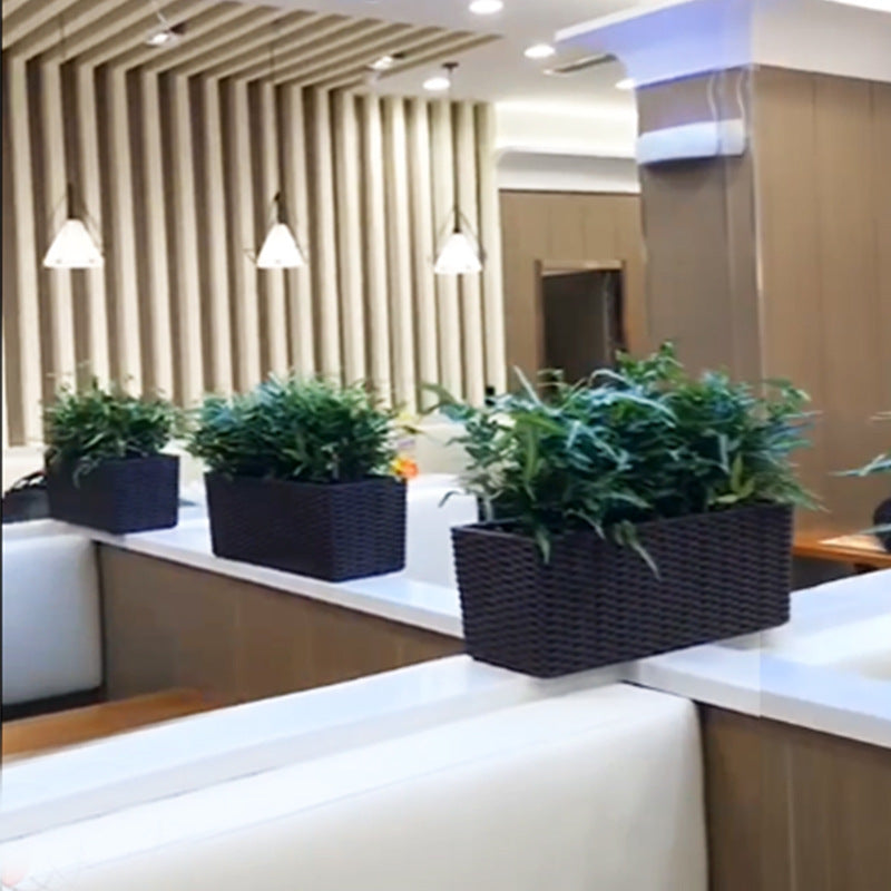 Balcony Rattan Long Flower Pot Automatic Water Feeding Lazy Flower Pot Large Planting Basin