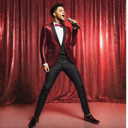 SOPHISTICATED DARK BLUE FORMAL SPECIAL OCCASSIONS DANCE PARTY’S Men's Dress Suit Set