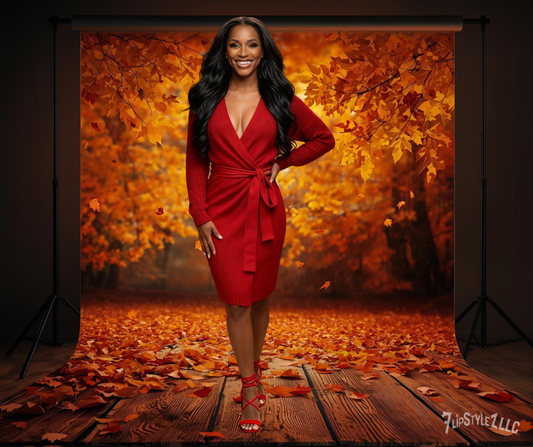 New Red Fall/Autumn Winter Knitted Sweater Dress for women