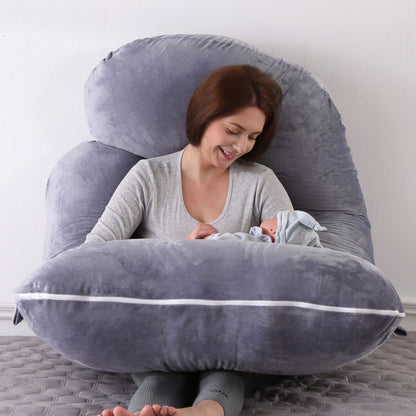Pillow Lying On The Side With Detachable Crystal Velvet G-shaped Waist Pillow