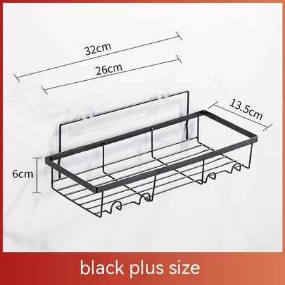 Punch-free Household Toilet Iron Toiletries Wall Storage Shelf
