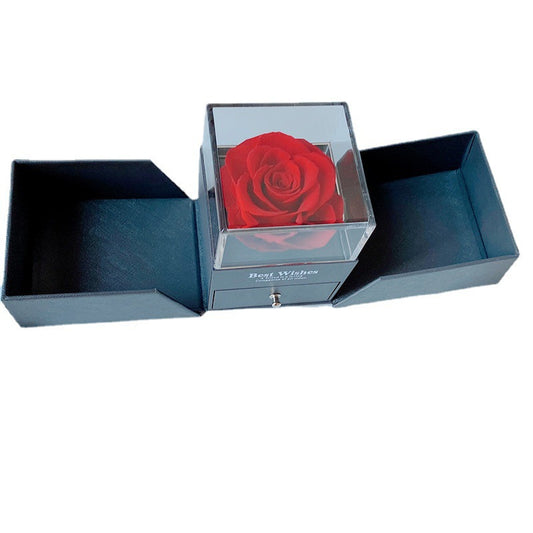 Preserved Flower Rose Flower Necklace Jewelry Box Gift