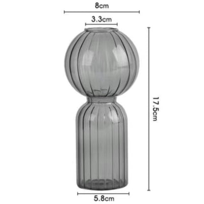Ins Creative Glass Vase Striped Transparent Glass Vase Table Decorative Ornaments Hydroponic Flower Simple Vase