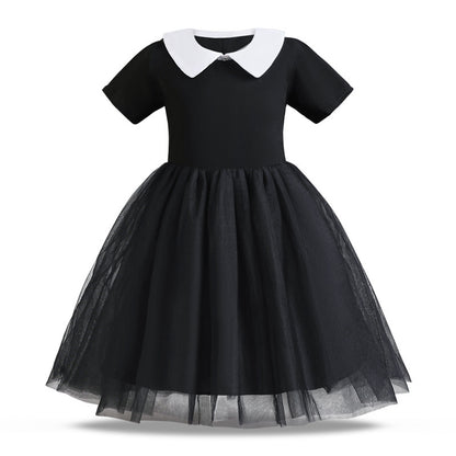 Doll Collar Mesh Umbrella Princess Dress
