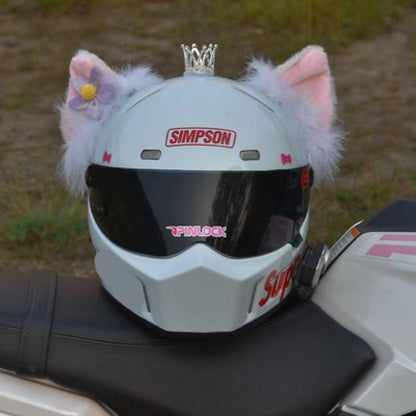 Scooter With Lights Motorcycle Shiny Veil Helmet Accessories Motorcycle Wedding Headdress