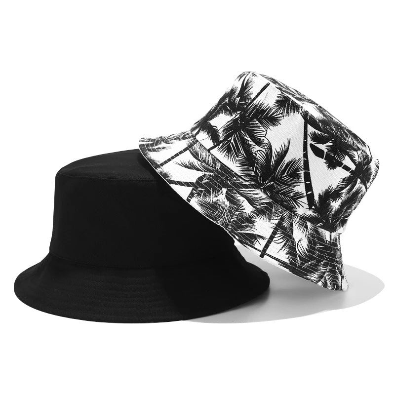 Printed Double-sided Bucket Hat Outdoor Travel Sun Visor