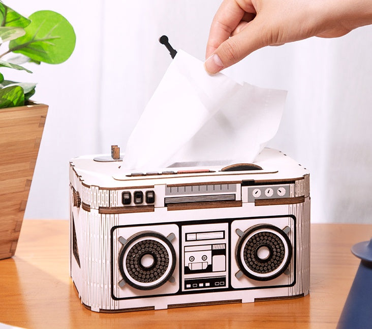 Jigsaw Toy Wooden Pen Holder Desktop Storage Box